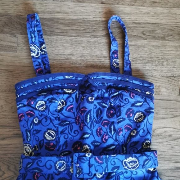 Anthropologie Jumpsuit Cartonnier Blue Mid Summer Belted 2 - Picture 3 of 10